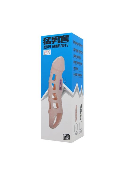 Baile - Penis Extender Cover with Vibration and Natural Strap 13.5 CM