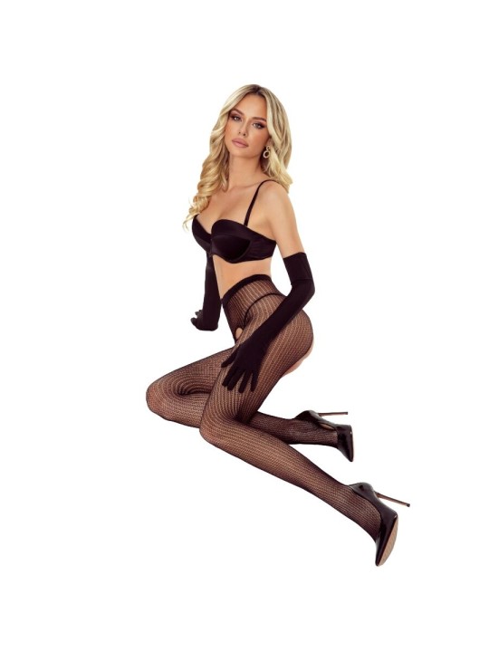 Passion Tiopen 038 - Black Open Crotch Tights Size 1/2
