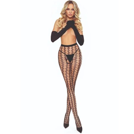 Passion Tiopen 031 - Black Open Crotch Tights Size 3/4