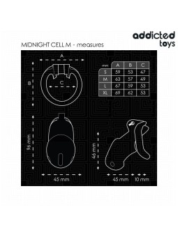 Addicted Toys Locked Mindnight Cell M - Gabbia Fallica con Serratura