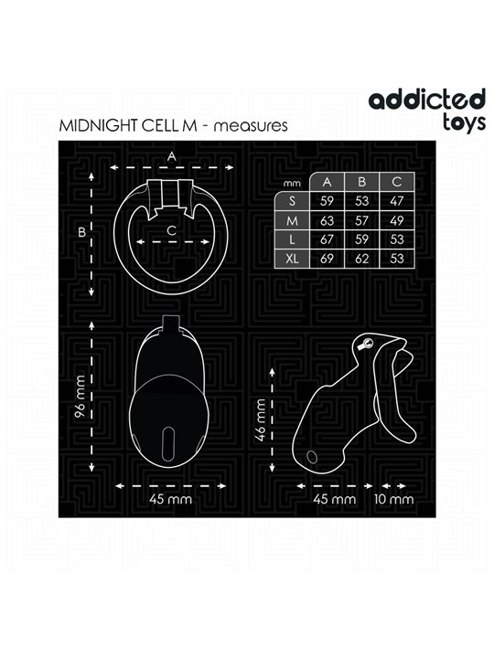 Addicted Toys Locked Mindnight Cell M - Gabbia Fallica con Serratura
