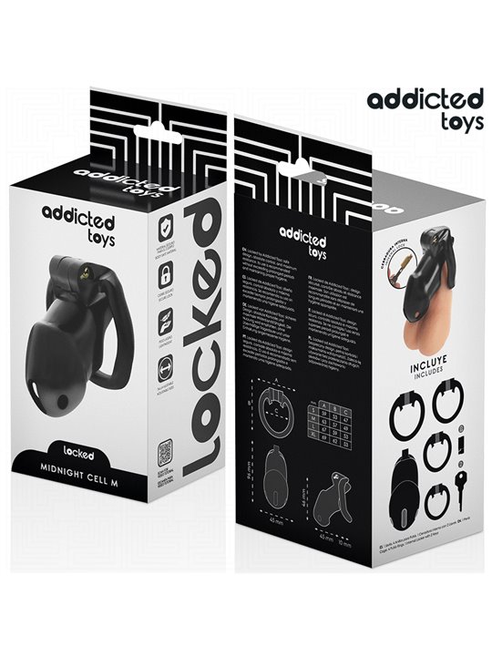 Addicted Toys Locked Mindnight Cell M - Gabbia Fallica con Serratura