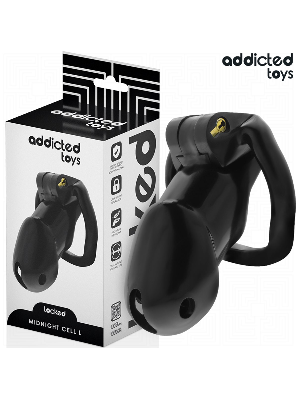 Addicted Toys Locked Mindnight Cell L - Gabbia Fallica con Serratura