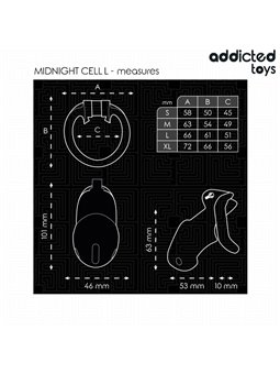 Addicted Toys Locked Mindnight Cell L - Gabbia Fallica con Serratura