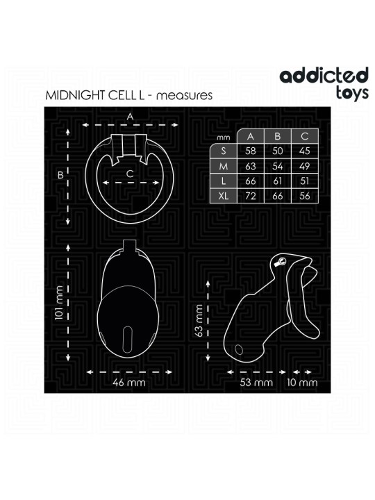 Addicted Toys Locked Mindnight Cell L - Gabbia Fallica con Serratura