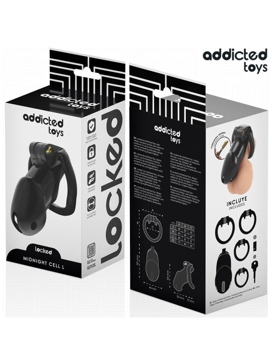 Addicted Toys Locked Mindnight Cell L - Gabbia Fallica con Serratura