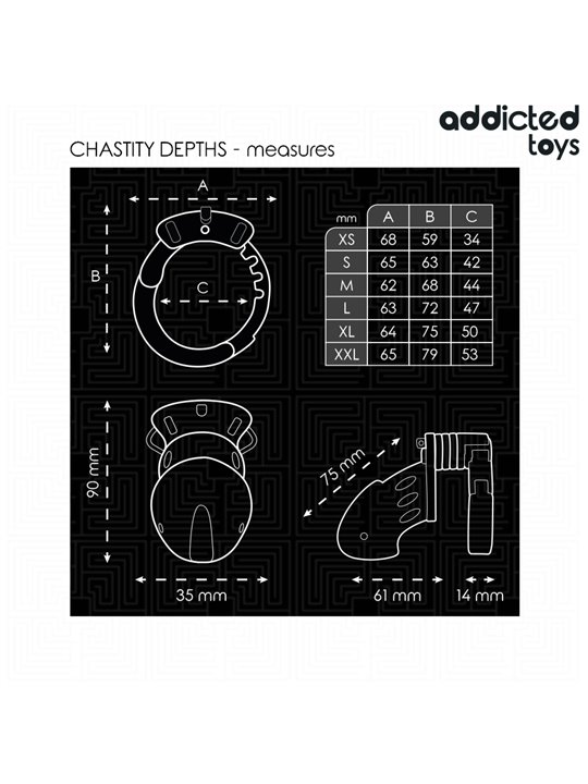Addicted Toys Locked Chastity Depths - Gabbia Fallica con Serratura