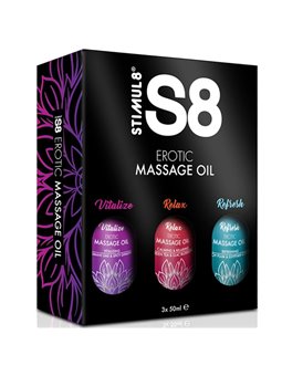 Stimul8 S8 - Erotic Massage Oil Pack of 3x50 ML