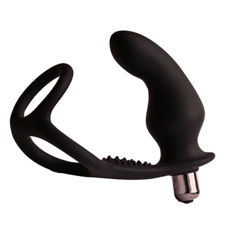 Rocks-Off Ro-Zen Pro - Anello Fallico con Plug Anale Vibrante Nero