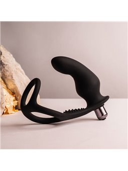 Rocks-Off Ro-Zen Pro - Anello Fallico con Plug Anale Vibrante Nero