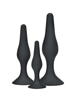 Toyjoy Curvy Companions Kit - Black Silicone Anal Plug 3 Pieces