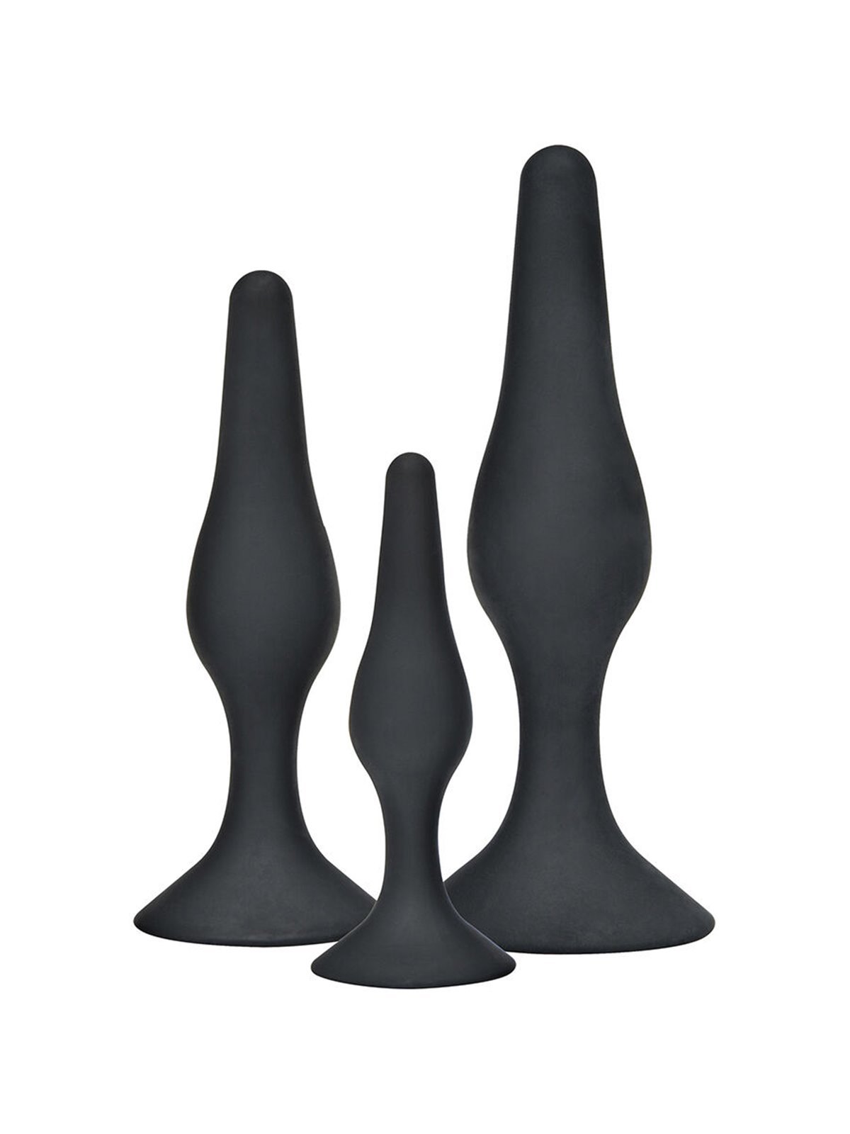 Toyjoy Curvy Companions Kit - Black Silicone Anal Plug 3 Pieces
