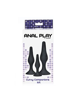 Toyjoy Curvy Companions Kit - Plug Anale in Silicone Nero 3 Pezzi