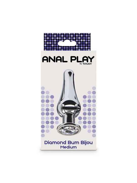 Toyjoy Diamond Bum Bijou Medium - Plug Anale in Alluminio con Diamante