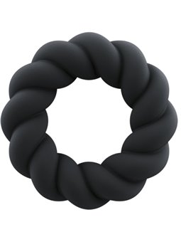 Rocks-Off Twist - Anello Fallico in Silicone Liquido Flessibile Nero