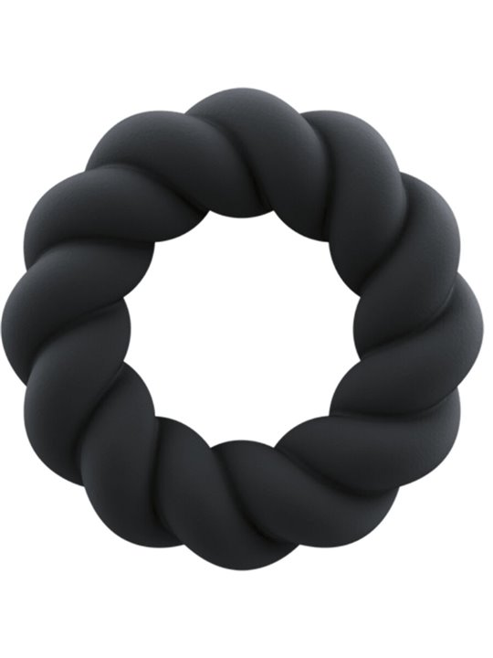 Rocks-Off Twist - Flexible Black Liquid Silicone Cock Ring