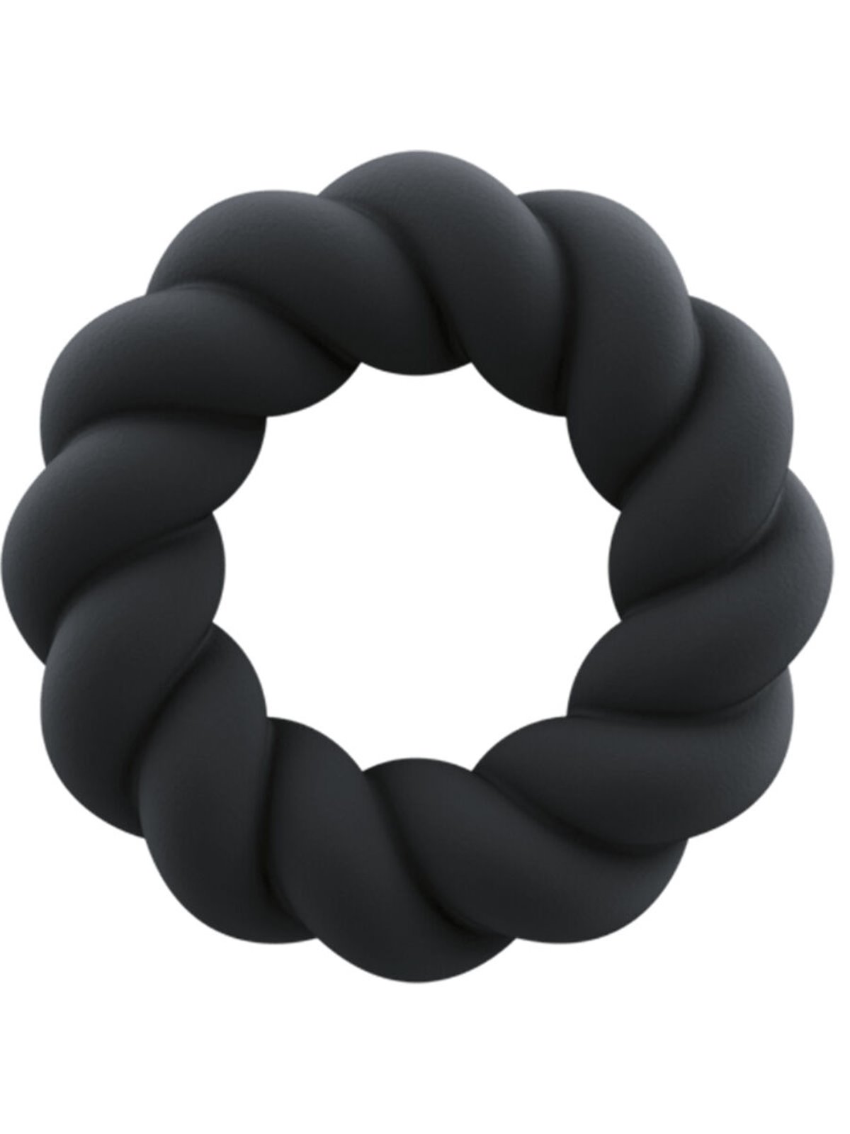 Rocks-Off Twist - Flexible Black Liquid Silicone Cock Ring
