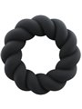 Rocks-Off Twist - Flexible Black Liquid Silicone Cock Ring