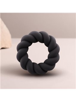 Rocks-Off Twist - Anello Fallico in Silicone Liquido Flessibile Nero
