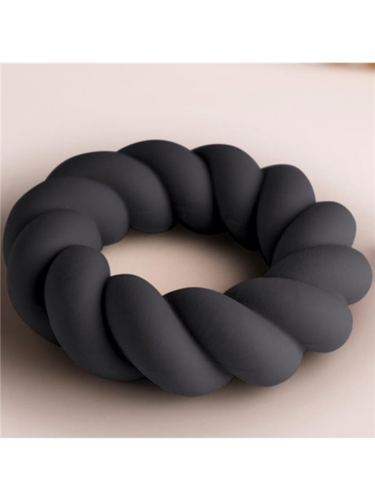 Rocks-Off Twist - Flexible Black Liquid Silicone Cock Ring