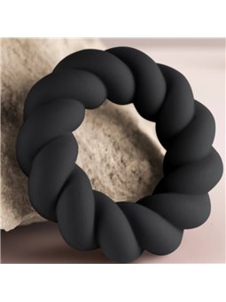 Rocks-Off Twist - Flexible Black Liquid Silicone Cock Ring