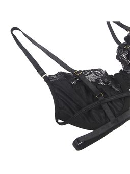 Subblime - Bra + Thong + Black Lace Bra Set S/M