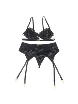 Subblime - Set Reggiseno + Perizoma + Reggiseno in Pizzo Nero L/XL