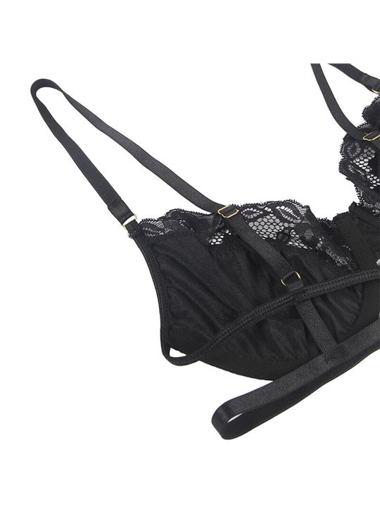 Subblime - Set Reggiseno + Perizoma + Reggiseno in Pizzo Nero L/XL