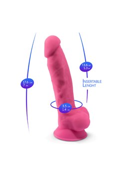 Silexd - Pene Realistico Mod 1 in Silicone Rosa Fluorescente 17,6 Cm
