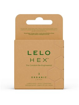 Lelo Hex Organic - Natural Lubricated Condoms Pack of 3