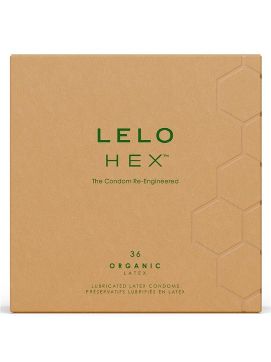 Lelo Hex Organic - Natural Lubricated Condoms Pack of 36