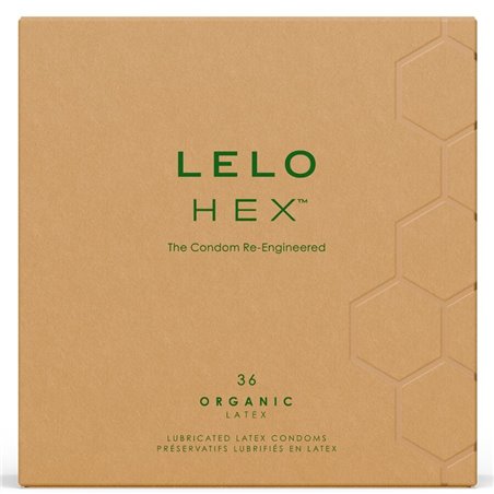 Lelo Hex Organic - Natural Lubricated Condoms Pack of 36