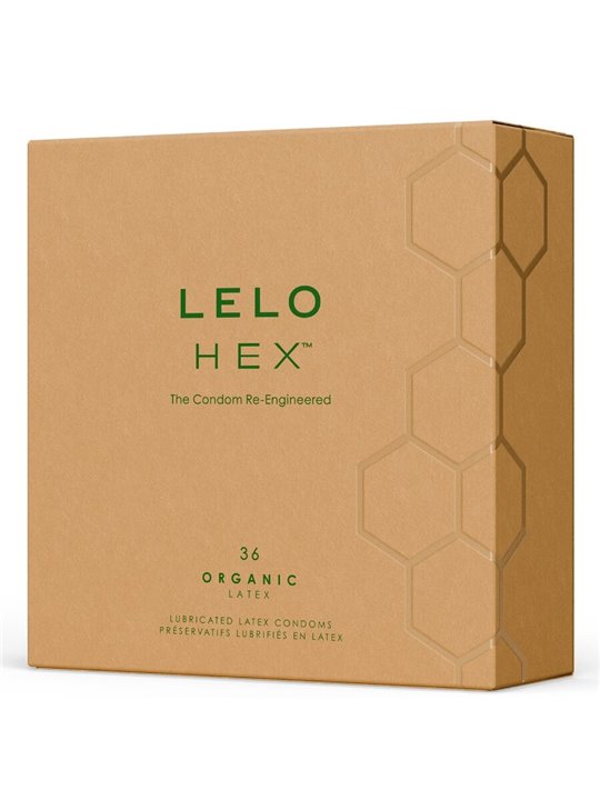 Lelo Hex Organic - Natural Lubricated Condoms Pack of 36