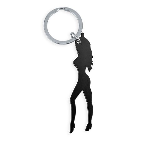 Diablo Picante - Black Silhouette Woman Bottle Opener Keyring