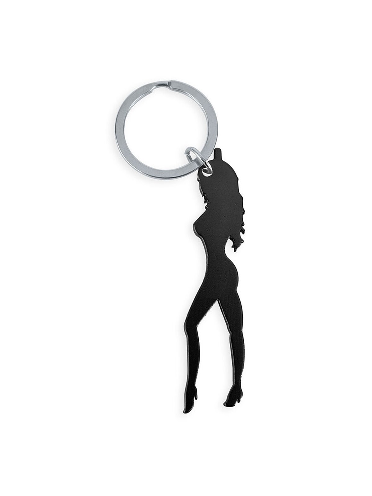 Diablo Picante - Black Silhouette Woman Bottle Opener Keyring