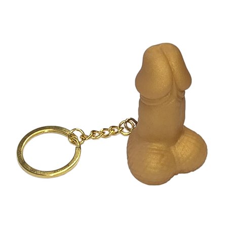 Diablo Picante - Gold Penis-Shaped Whistle Keyring