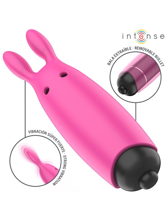 Intense Echo - Vibratore Bullet a Forma di Coniglio Rosa 8,3x2,4 Cm
