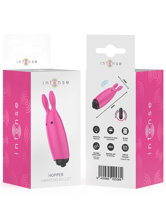Intense Echo - Pink Rabbit-Shaped Bullet Vibrator 8.3x2.4 cm