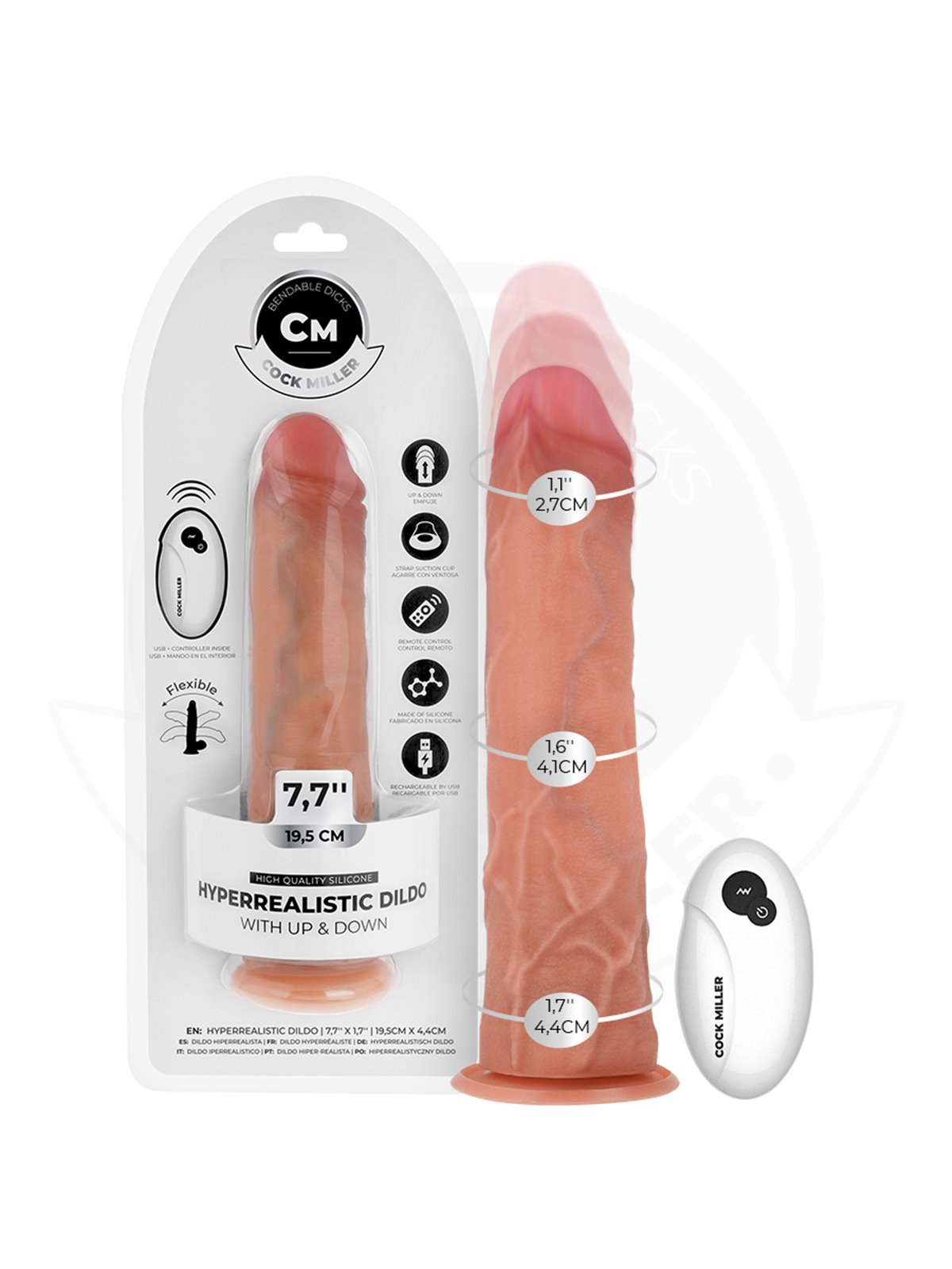 Cock Miller - Dildo Iperrealistico Up & Down con Telecomando 19,5 Cm
