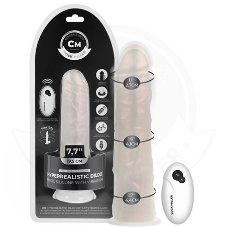 Cock Miller - Realistic Vibrator with Light and Remote Control 19.5 cm