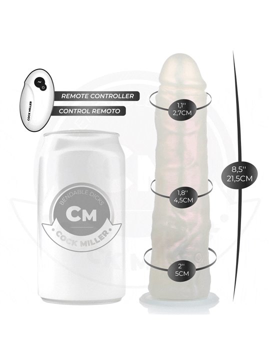 Cock Miller - Realistic Vibrator with Light and Remote Control 19.5 cm