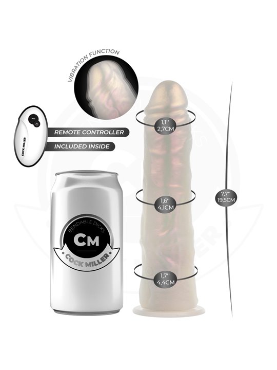 Cock Miller - Vibratore Realistico con Luce e Telecomando 19,5 Cm