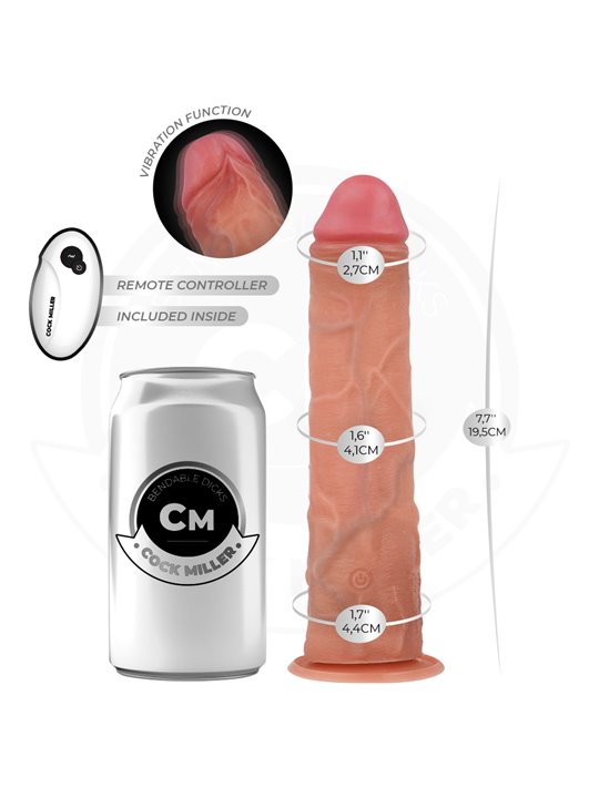 Cock Miller - Realistic Vibrator with Suction Cup and Remote Control 19.5 cm
