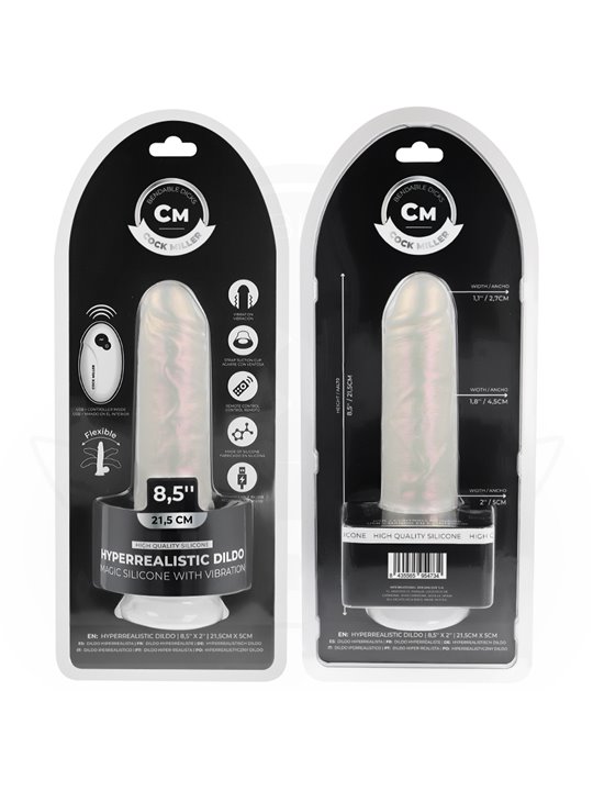 Cock Miller - Realistic Vibrator with Light and Remote Control 21.5 cm