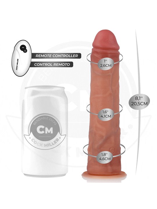 Cock Miller - Realistic Vibrator with Suction Cup and Remote Control 20.5 cm