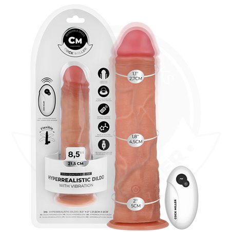 Cock Miller - Realistic Vibrator with Suction Cup and Remote Control 21.5 cm