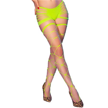 Chilirose CR 4867 - Neon Green Fishnet Stockings Size S/M