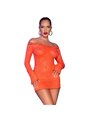 Chilirose CR 4859 - Orange Floral Lace Bodycon Mini Dress M