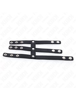 Kink - Triple Real Leather Cock Ring with Snap Closure
