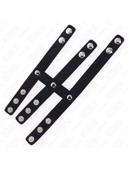Kink - Triple Real Leather Cock Ring with Snap Closure